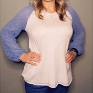 BOUTIQUE L/S Popcorn Sleeve Knit Top NEW!